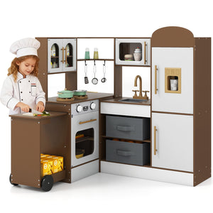 Corner Kitchen with Lights and Sounds for Kids Ages 3+-Coffee
