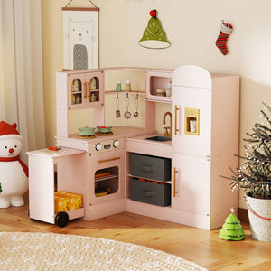 Corner Kitchen with Lights and Sounds for Kids Ages 3+-Pink view 3