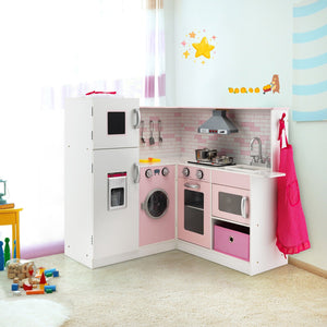 Corner Play Kitchen Wooden Toy Set with Sound and Light view 3