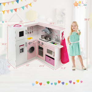 Corner Play Kitchen Wooden Toy Set with Sound and Light view 4