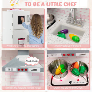 Corner Play Kitchen Wooden Toy Set with Sound and Light view 5
