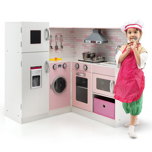 Corner Play Kitchen Wooden Toy Set with Sound and Light view 7