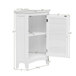 Corner Storage Cabinet Free Standing Bathroom Cabinet with Shutter Door view 9