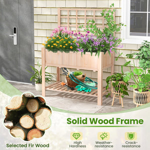 Raised Garden Bed Elevated Wooden Planter Box with Trellis view 8