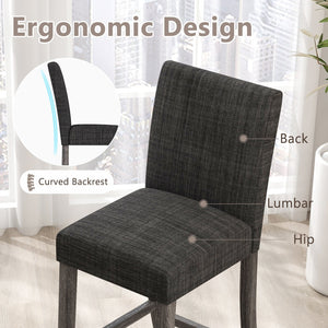 Counter Height Bar Stools Set of 2 with Back and Footrest-Gray view 6