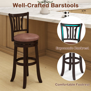 Counter Height Swivel Bar Stools Set of 2 with Back and Solid Rubber Frame-29 view 8