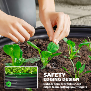Set of 2 Raised Garden Bed, Metal Planter Box with Safety Edging, Easy-to-assemble Stock Tank, Dark Grey – view 19