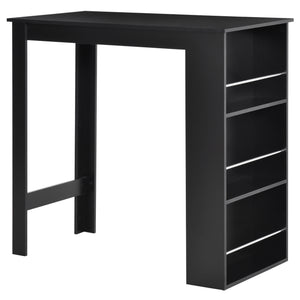 Bar Table Counter Height Dining Table with 3 Storage Shelves for Kitchen, Dining Room, Living Room, Natural