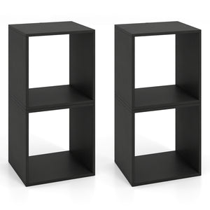 Cube Storage Organizer Set of 2 for Living Room Bedroom Study-Black