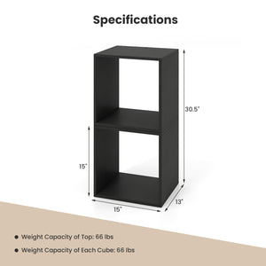 Cube Storage Organizer Set of 2 for Living Room Bedroom Study-Black view 4