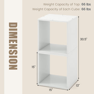 Cube Storage Organizer Set of 2-White view 5