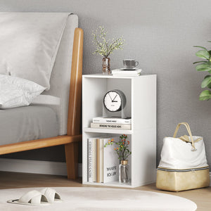 Cube Storage Organizer Stackable Open Book Shelf Wooden Display Shelving Unit-White view 3