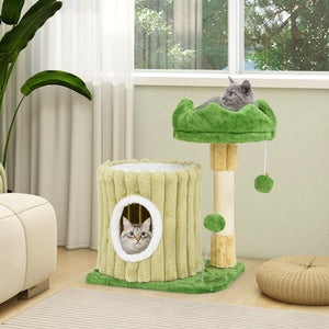 Cute Cat Tree with Sisal Scratching Posts and Dangling Ball view 2