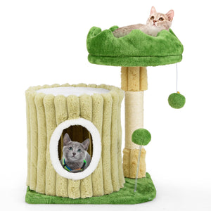 Cute Cat Tree with Sisal Scratching Posts and Dangling Ball view 4