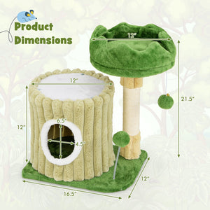 Cute Cat Tree with Sisal Scratching Posts and Dangling Ball view 5