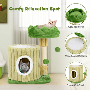 Cute Cat Tree with Sisal Scratching Posts and Dangling Ball view 8