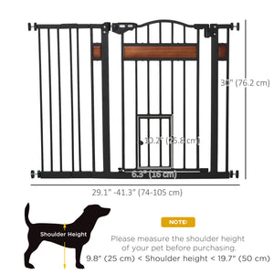 29.1''-31.5'' Extra Wide Dog Gate with Cat Door, 30"H Stair Gate with Extension, Wall Cups, Pressure Fit – view 9