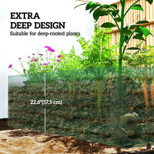 6' x 3' x 2' Raised Garden Bed, Galvanized Planter Box for Growing Flowers, Herbs and Vegetables, Brown – view 17