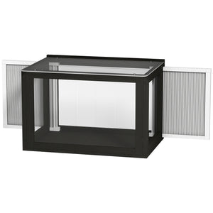 Catio Outdoor Cat Enclosure Adjustable Cat House Waterproof Top for Window 24" x18.5" x16.1" Black & White