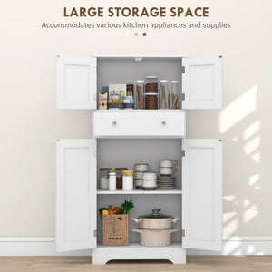 50.5" Kitchen Storage Cabinet, Modern Kitchen Pantry Cabinet with 4 Doors, Drawer, Adjustable Shelf, Black – view 11