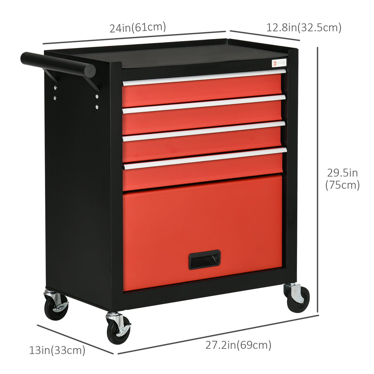 4-Drawer Tool Chest with 4 Wheels, Rolling Tool Box and Storage Cabinet – view 2