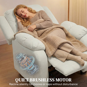 Massage Recliner Chair with Quiet Brushless Motor Pet-Friendly Fabric Power Recliner with 2 Memory – view 14