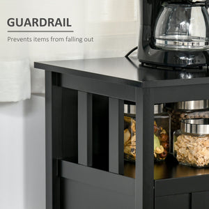 Sideboard Buffet Server Storage Cabinet Console Table with 2 Doors and Adjustable Shelves for Kitchen & Dining Room, Black