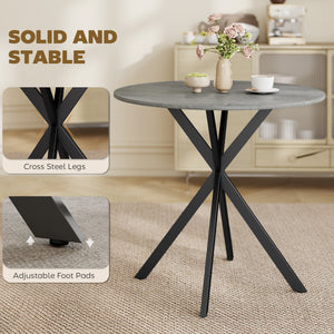 31.5" Industrial Round Dining Table - White Oak – view 19