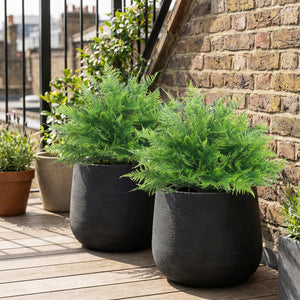Artificial Boston Ferns UV-Resistant Fake Plants for Indoor Outdoor Decor Set of 2