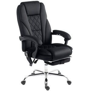 Massage Office Chair, Reclining Computer Chair with Adjustable Height and Footrest, Black