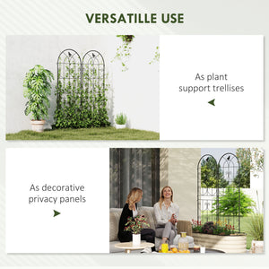 Set of 2 Metal Garden Trellis, Decorative Trellis Panels, Bird Design, 120 x 50 cm, Black – view 12