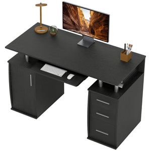 47" Computer Desk with Keyboard Tray and Storage Drawers