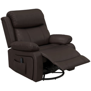 PU Leather Reclining Chair with Vibration Massage Recliner, Swivel Base, Rocking Function, Remote Control