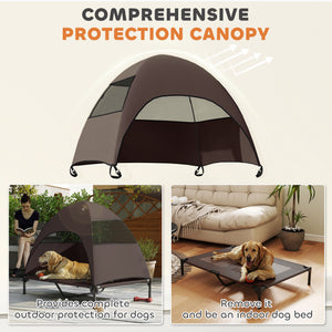 Elevated Dog Bed with Canopy Raised Dog Bed Washable Mesh Steel Frame 41.7" x 29.9" x 39"