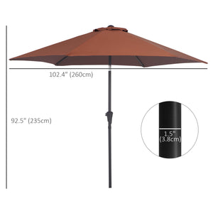 8.5FT Patio Umbrella, Round Garden Parasol with 6 Ribs, Market Sunshade Tilt Canopy w/ Crank Handle for – view 5