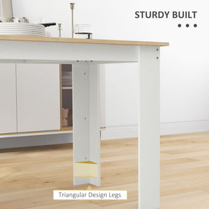 47" Kitchen Table for 4-6 People, Dining Table with Wood Effect for Dining Room, Black