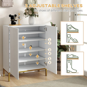 Shoe Storage Cabinet with Adjustable Shelves and Soft-Close Hinges, for 15-20 Pairs of Shoes, Black – view 10