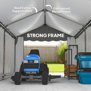 20' x 10' Portable Shed, Outdoor Storage Shed Tent with Roll-up Zipper Door and Removable Sidewalls – view 11