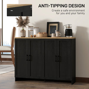 Modern Sideboard Buffet Cabinet, Modern Kitchen Storage Cabinet with 3 Doors Adjustable Shelves – view 20