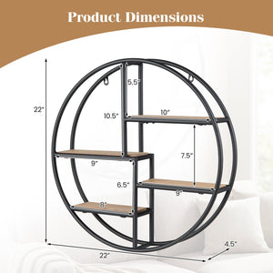 Decorative Circular Metal Wall Mounted Shelf for Display view 5
