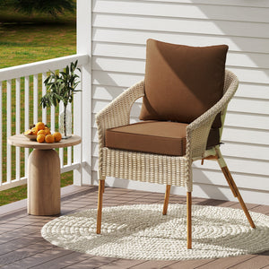 Deep Seat Chair Cushion Pads Set with Rope Belts for Indoor and Outdoor-Brown view 2