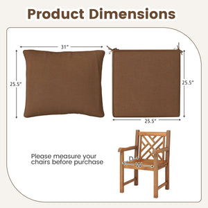 Deep Seat Chair Cushion Pads Set with Rope Belts for Indoor and Outdoor-Brown view 5