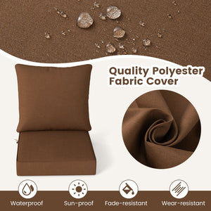 Deep Seat Chair Cushion Pads Set with Rope Belts for Indoor and Outdoor-Brown view 6
