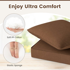 Deep Seat Chair Cushion Pads Set with Rope Belts for Indoor and Outdoor-Brown view 7
