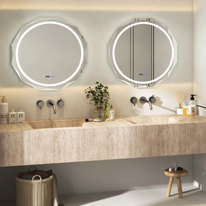 Defogging LED Bathroom Mirror with Stepless 3 Colors Temperature view 6