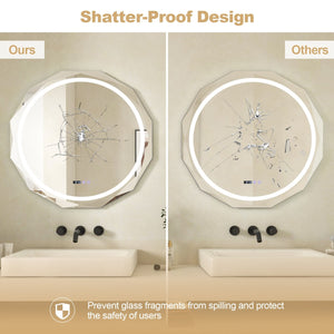 Defogging LED Bathroom Mirror with Stepless 3 Colors Temperature view 8