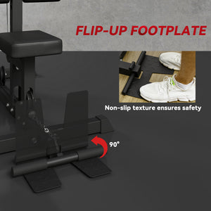Soozier Lat Pull Down Machine, High / Low Pulley Machine with Adjustable Seat and Flip-Up Footplate