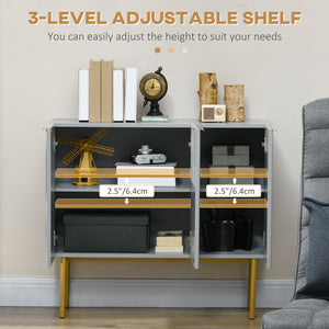 Modern Storage Cabinet Sideboard Buffet Cabinet with Gold Legs for Living Room Dining Room Hallway Black – view 12