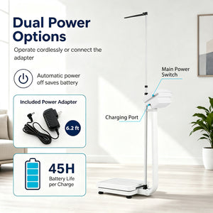 Digital Height and Weight Scale with Height Rod 400 lbs & LED Display view 8