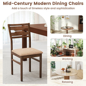 Dining Chair Set of 2/4 with Rubber Wood Frame and Padded Seat-4 view 9
